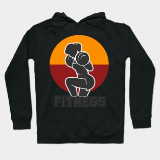 Fitness club emblem with training athletic woman Hoodie